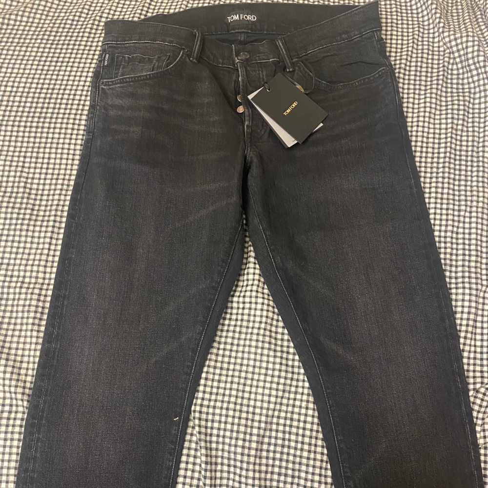 Tom Ford jeans size 34 black distress FIRM PRICE!